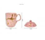 YM66 Pink Mug dengan Motif Marmer